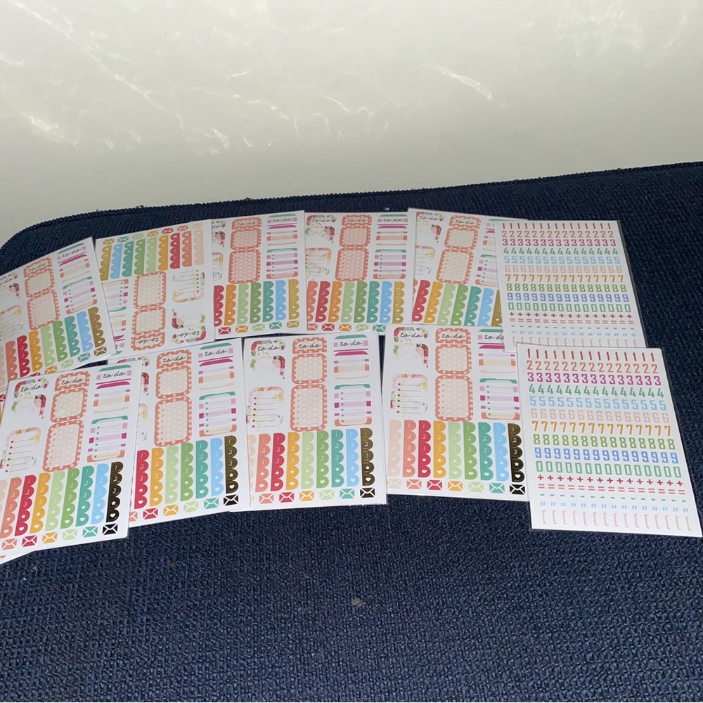 Lot Of 12 Packs(48 Sheets) Pen +Gear Stickers with For Planners!!!